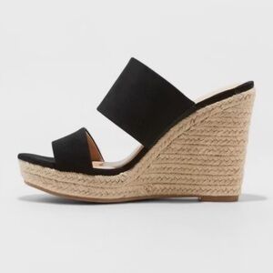Adelina Slide wedge Sandals, Two Band Espadrille Blush by A New Day,